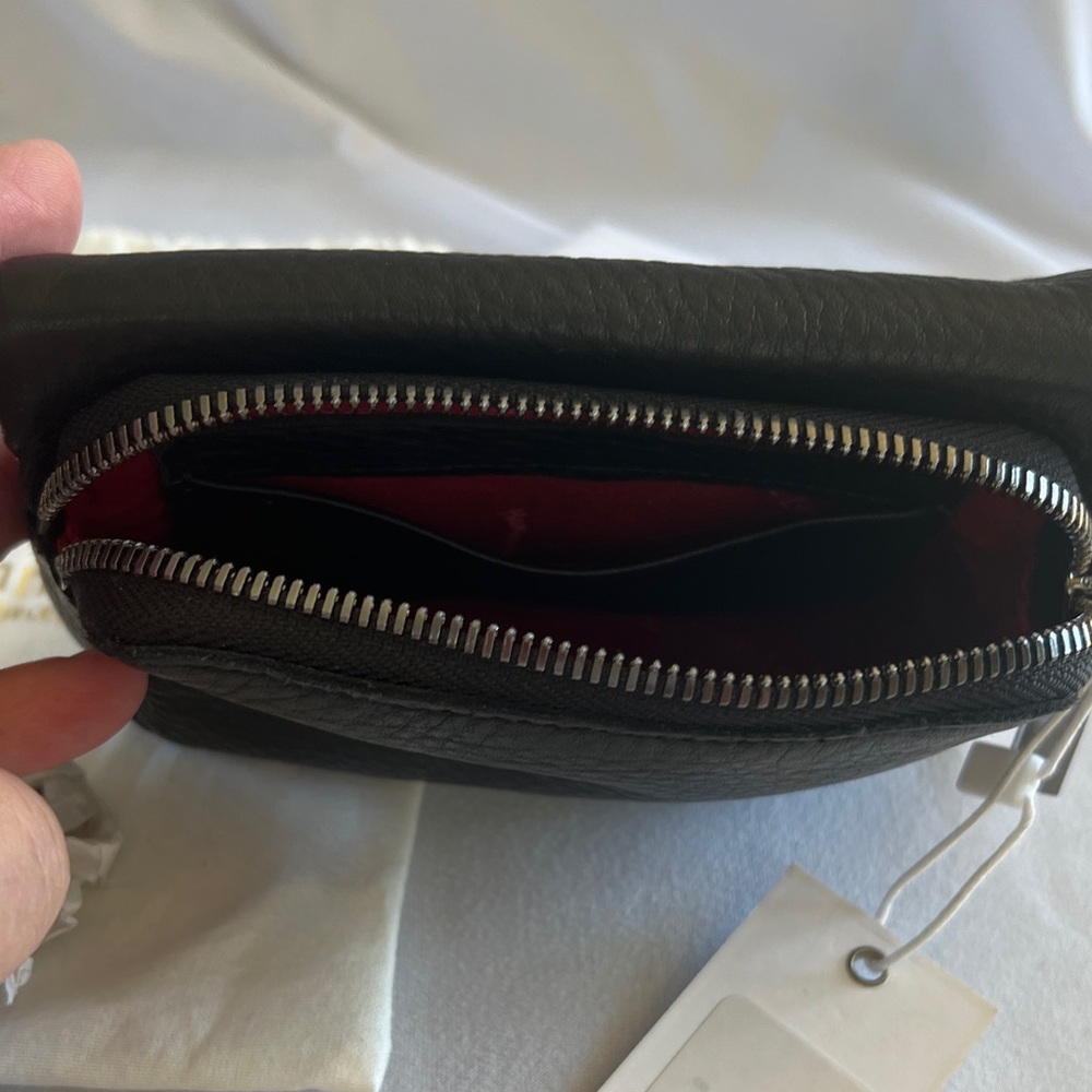 Hammitt Black Pebbled Leather Fold Wallet with Silver Snaps - Picture 2 of 5